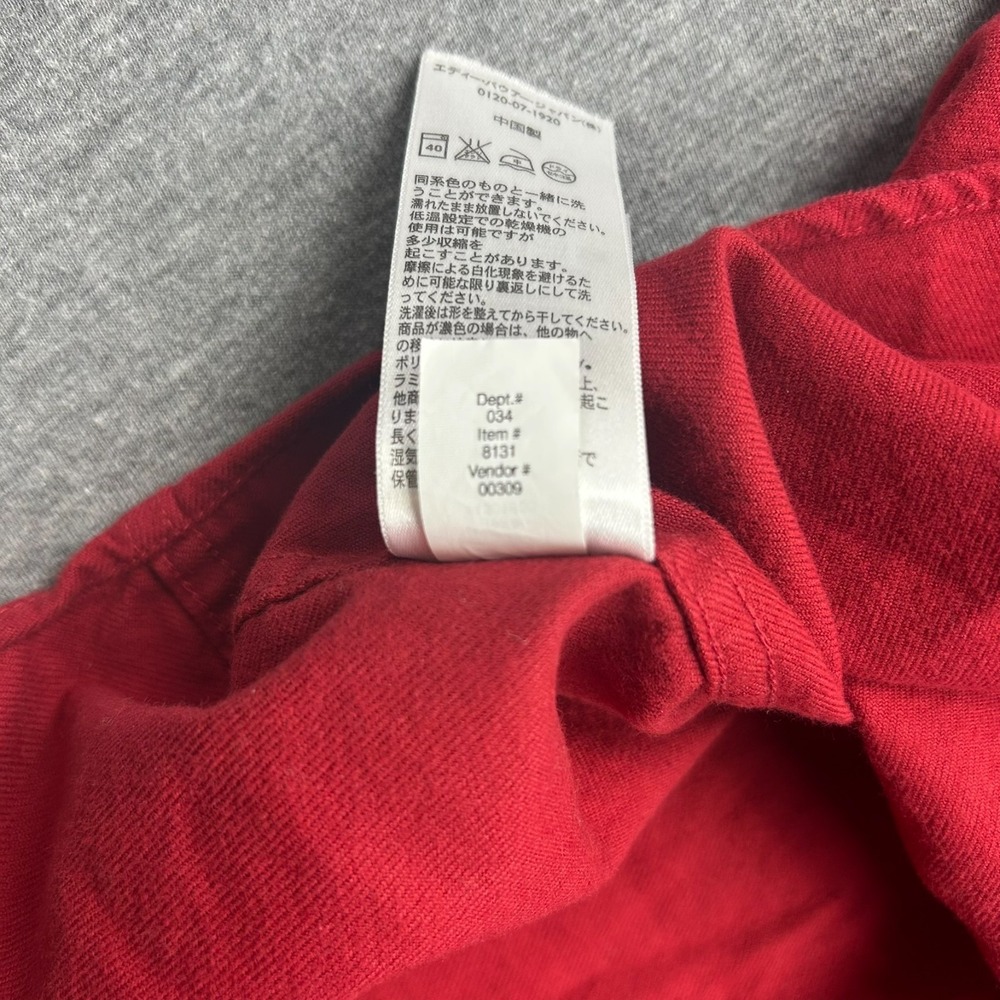 Eddie Bauer Relaxed Fit 2 Pocket Flannel Button Up Long Sleeve Shirt Mens XL Red - Picture 14 of 16